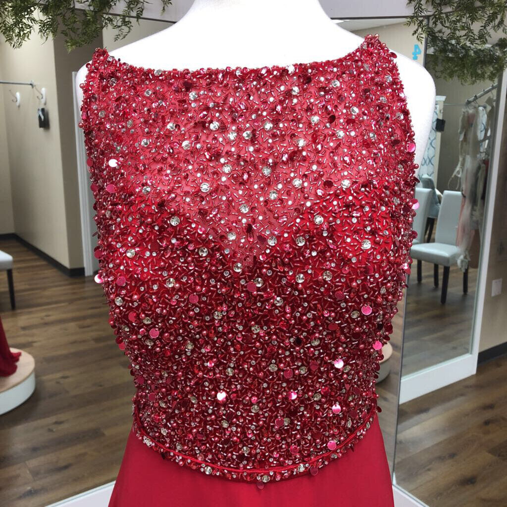 Red Long Sequin Bodice
